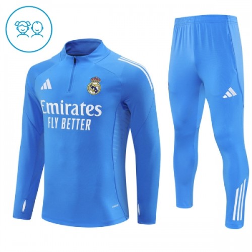 Real Madrid Training Sweatshirts Quarter-zip 2025-26 Blaue Für Kinder Real Madrid Training Sweatshirts Quarter-zip 2025-26 Blaue Für Kinder